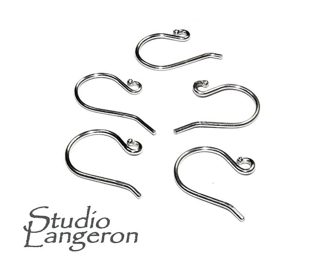 925 Sterling Silver Small Ear Wire with Loop and Ball End, Jewelry making, Silver earrings, Earrings components - 1 pair (2 pieces)