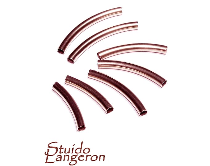 14K Rose Gold Filled Curved Tube beads diameter 3.0 mm Length 15, 30, 35, 40 mm, tube beads, tubes gold filled, Jewelry making - 1 piece