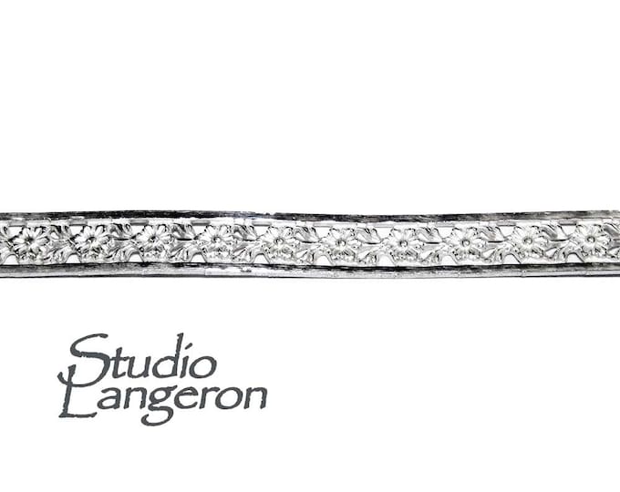 935 Argentium Silver Bezel wire, Gallery wire, Gallery ribbon, Gallery pattern, Argentium silver, Jewelry making, Setting - 4 inch (10 cm)