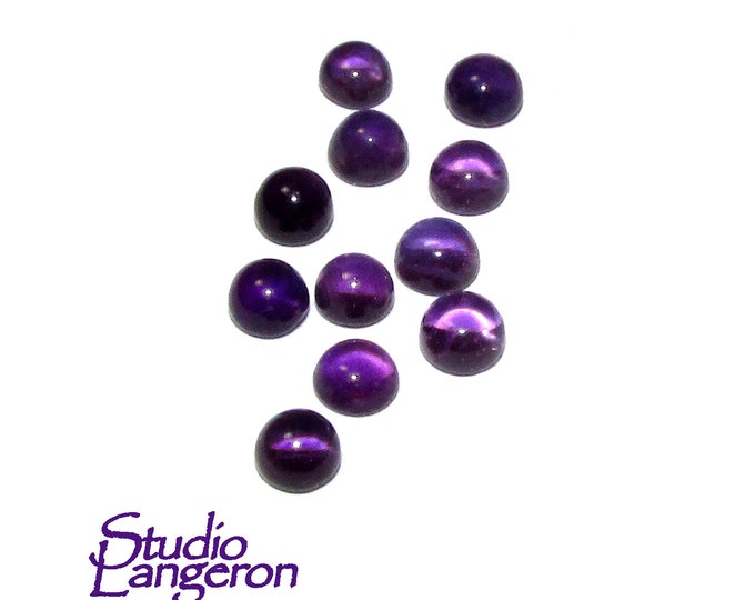 4 mm Natural Amethyst Round Cabochon, Amethyst Gemstone, Natural gemstone, Round cabochon, Jewelry making, Natural Amethyst - 1 piece