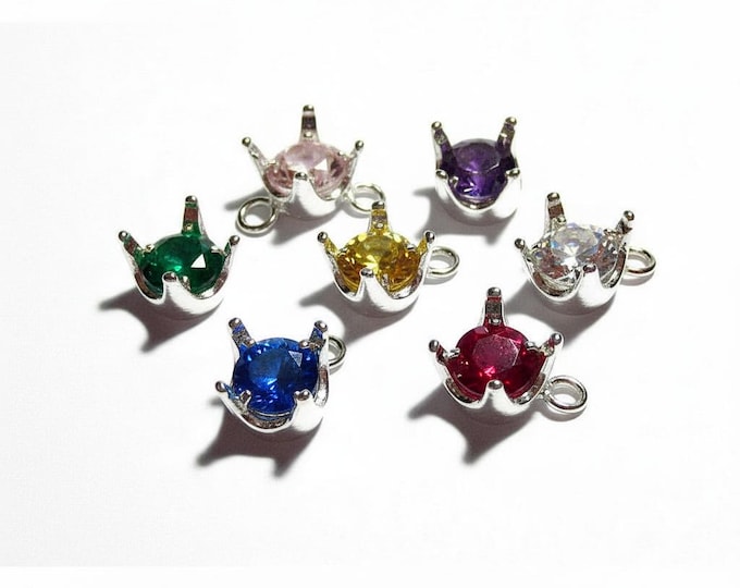 925 Sterling Silver Round 4-Prong crown Settings with ring size 6, 8, 10, 12mm, basket setting, Jewelry making, Prong Setting - 1 piece