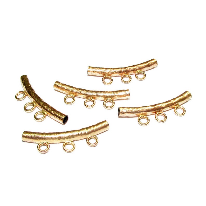 14K Gold Filled Tube Pendant Bail with Three Ring tube Etsy