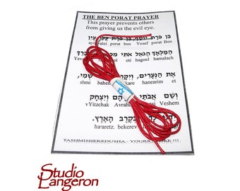 Red string, Red thread, Red string with prayer, Jerusalem, Judaism, Red string from Israel, For men, For women, Jerusalem, Israel, Evil eye