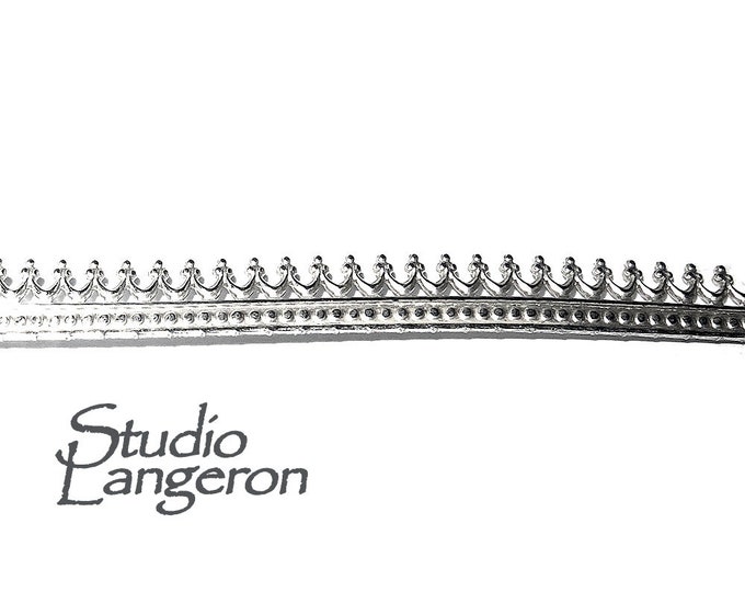 935 Argentium Silver Bezel wire, Gallery wire, Gallery ribbon, Gallery pattern, Argentium silver, Jewelry making, Setting - 4 inch (10 cm)