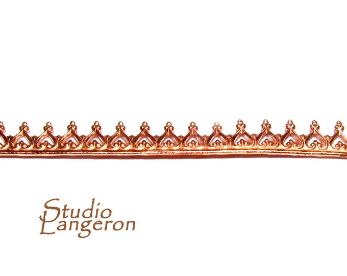 Natural Copper Gallery wire, Copper wire, Gallery pattern, Gallery ribbon, Wire, Setting, Jewelry making, Copper findings - 4 inch (10 cm)