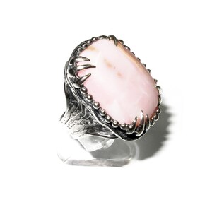 Statement Natural Peruvian Pink Opal Ring 925 Sterling Silver Size 8 ...