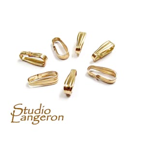 14K yellow gold filled Snap-On Pendant Bail size 10.0x2.5 mm, Gold filled snap on Bail, Jewelry making, Bail findings, Gold filled - 1 piece