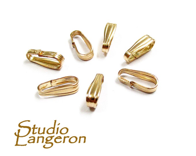 14K yellow gold filled Snap-On Pendant Bail size 10.0x2.5 mm, Gold filled snap on Bail, Jewelry making, Bail findings, Gold filled - 1 piece