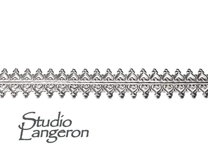 935 Argentium Silver Bezel wire, Gallery wire, Gallery ribbon, Gallery pattern, Jewelry making, Silver wire, Silver - 4 inch (10 cm)