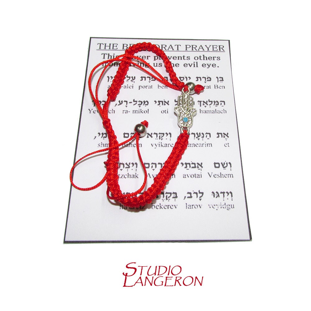 Red string bracelet Red bracelet with prayer Jerusalem Etsy