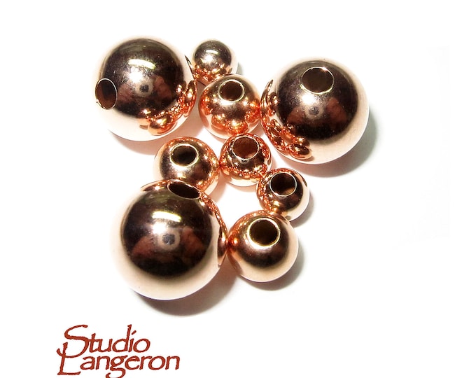 14K rose gold filled seamless round beads size 2-14 mm, Gold Filled beads, Rose Gold Filled, 14K Gold filled, Jewelry making - 1 piece