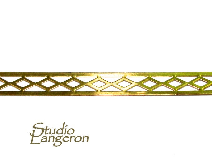 Natural Brass Gallery wire, Brass wire, Gallery pattern, Gallery ribbon, Wire, Jewelry making, Brass findings, Setting - 4 inch (10 cm)
