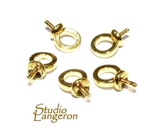 14K Yellow gold filled Pearl Pendant Mounting Bails, Jewelry making, bail with loop, Gold filled, Bail gold filled, Bail finding - 1 piece