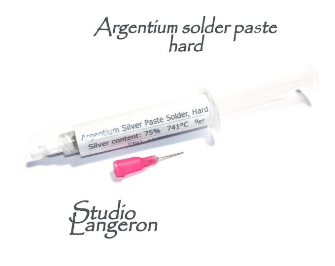 Argentium Silver Paste Solder, Hard, 9 gram, Melting Point 741, solder silver syringe, Hard argentium solder, Jewelry making - 1 piece