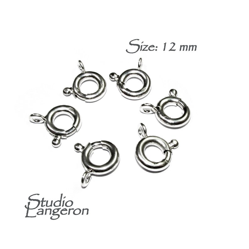 925 Sterling Silver Spring Ring Clasps Sizes 12 Mm Spring Etsy