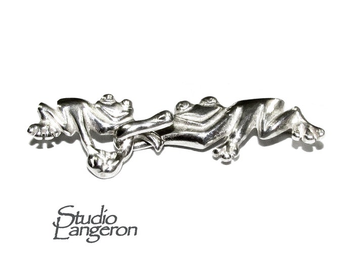 925 Sterling Silver Hook Eye Frog Clasps, Silver clasp, Jewelry making, Hook eye clasp, Sterling silver, Frog clasp - 1 piece
