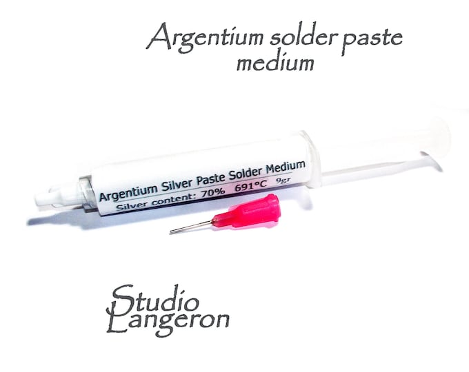 Argentium Silver Paste Solder, medium, 9 gram, Melting Point 691, solder silver syringe, Medium argentium solder, Jewelry making - 1 piece