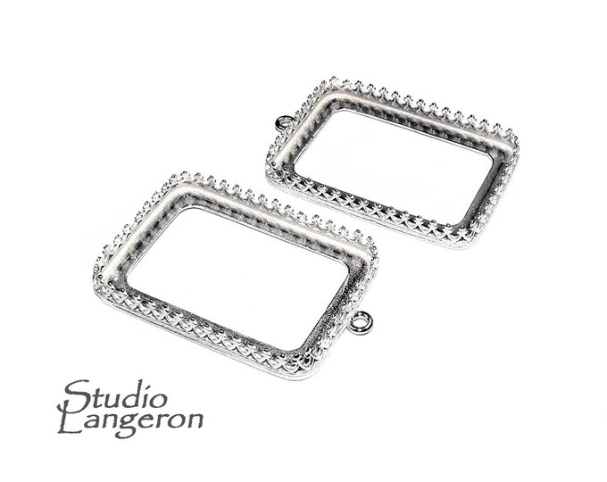 925 sterling silver bezel cups size 33x23 mm, pendant silver, base pendant, bezel cup, Jewelry making, Setting, silver base - 1 piece