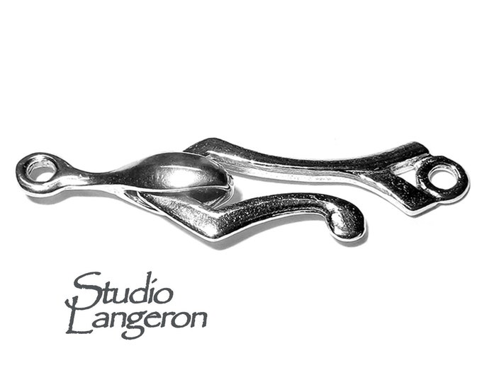 925 Sterling Silver Hook Eye Clasps size 3.5 cm, Jewelry making, Clasp, Hook eye clasp, Clasps, Sterling silver, Silver clasp - 1 piece