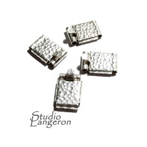 925 Sterling Silver Hammered Box Jewelry Clasps size 16x10mm, Hammered Box clasp, Jewelry making, Silver Clasps, Rectangular clasp - 1 piece