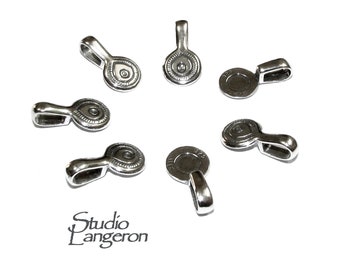 925 Sterling silver large Glue-on Flat Pad Pendant Bails, Jewelry making, Bail silver, Bail finding, Glue-on bail, Silver Bail - 1 piece