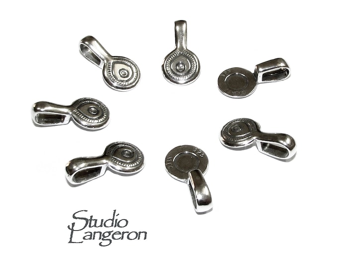 925 Sterling silver large Glue-on Flat Pad Pendant Bails, Jewelry making, Bail silver, Bail finding, Glue-on bail, Silver Bail - 1 piece