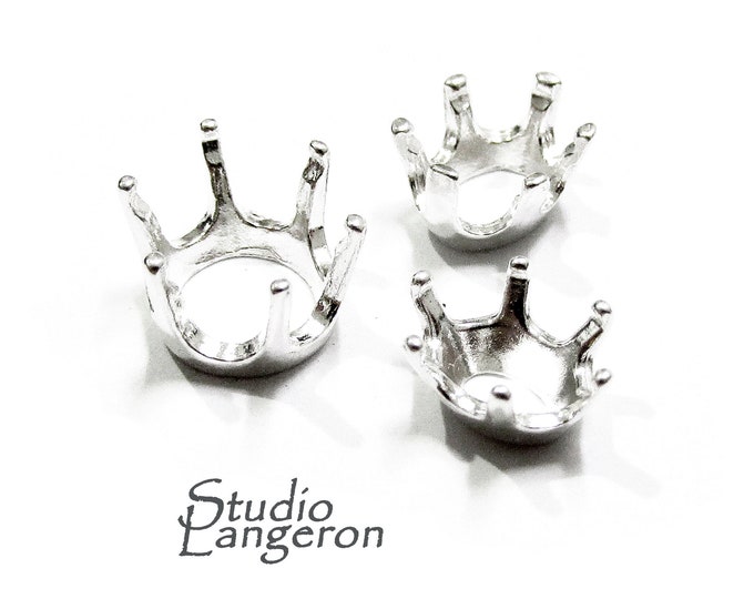 925 sterling silver Oval Basket 6-Prong Settings size 4x6 - 10x12 mm, Bezel cup, Jewelry making, Prong setting, Basket setting - 1 piece
