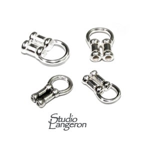 925 sterling silver Crimp Double End Caps sizes 0.7 - 2.0 mm, Jewelry making, Double End caps findings, Silver end caps - 1 pair (2 piece)