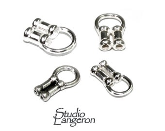 925 sterling silver Crimp Double End Caps sizes 0.7 - 2.0 mm, Jewelry making, Double End caps findings, Silver end caps - 1 pair (2 piece)