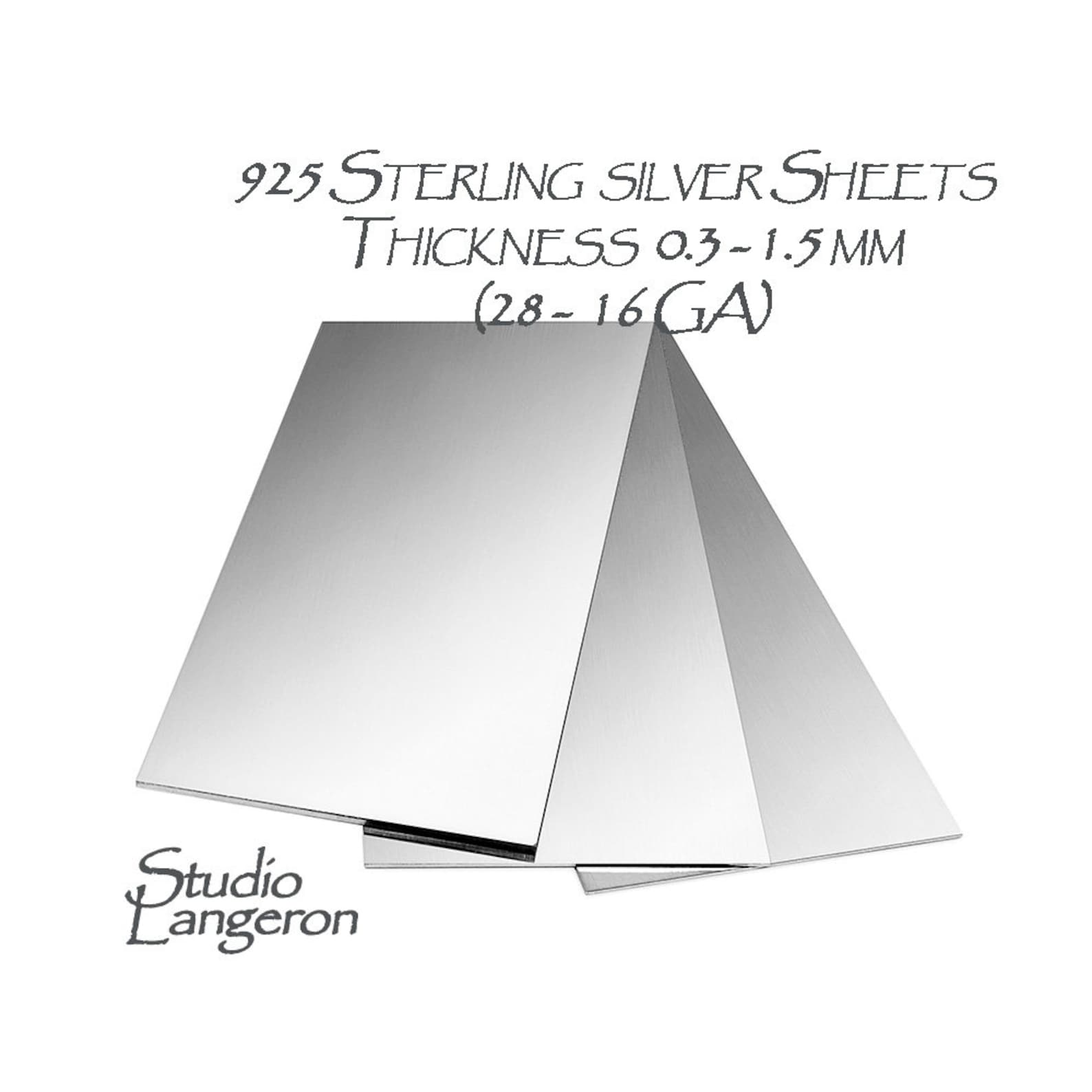 925 Sterling Silver Sheets Thickness 0.3 1.5 Mm Size 5x10 Etsy