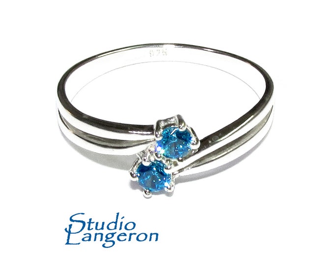 Blue topaz ring 925 sterling silver size 7 1/2, Handmade ring, single copy, sterling silver, Blue topaz ring, silver ring, gemstone