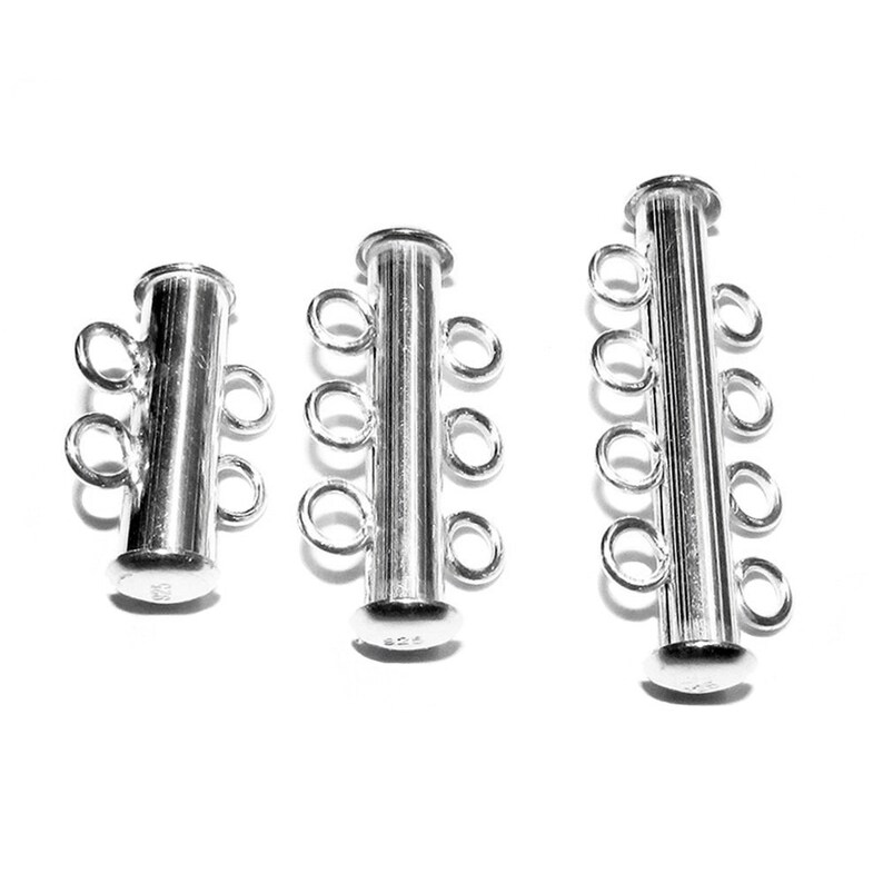 925 Sterling Silver Tube Slide Clasp 2 3 and 4strand Etsy