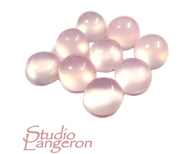 6 mm Rose chalcedony Cabochon, Natural Gemstone, Calibrated Size, Rose Chalcedony, Gemstone Round, cabochon, Jewelry making - 1 piece