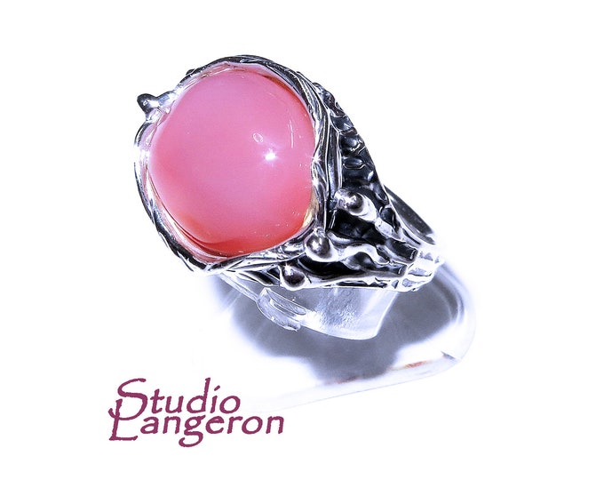 Statement Natural opal ring 925 sterling silver size 5, Handmade ring, single copy, sterling silver, Orange opal, silver ring, gemstone