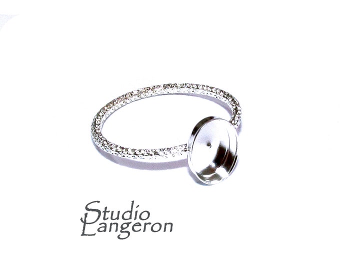 925 Sterling silver blank ring with bezel cup 4x6mm size 4, 5, 6, 7, 8, 9, 10, 11, Jewelry making, bezel cup, base ring, Setting - 1 piece