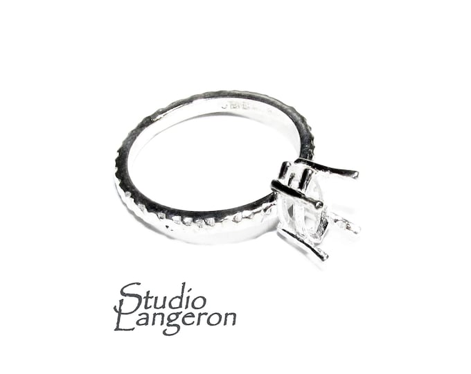 925 sterling silver blank ring with Marquis Prong Setting 5x10mm size 4-11, Jewelry making, base ring, Setting, Prong setting - 1 piece