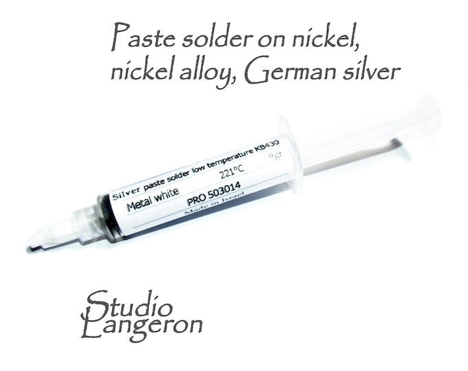 Solder paste for nickel alloy, German silver, white bronze, stainless steel 9 gram, solder silver Low-Temperature, Jewelry making - 1 piece