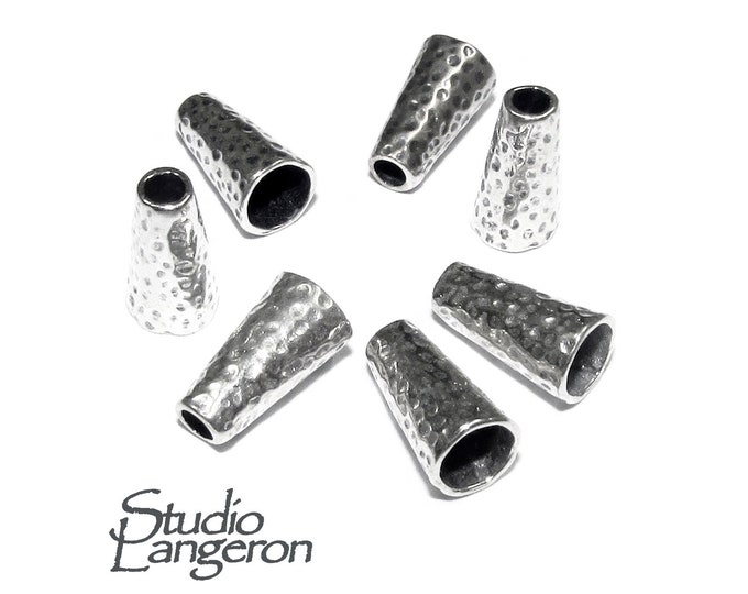 925 Sterling silver Small Bead Cones, Beading, Bead cones, Jewelry making, Silver 925, Lariat, End caps, Silver cone - 1 pair (2 pieces)