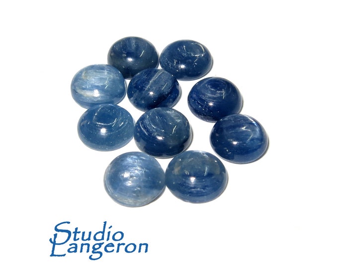 8 mm Kyanite Round Cabochon Natural Gemstone Calibrated Size, Kyanite Gemstone, Natural gemstone, Kyanite cabochon, Jewelry making - 1 piece