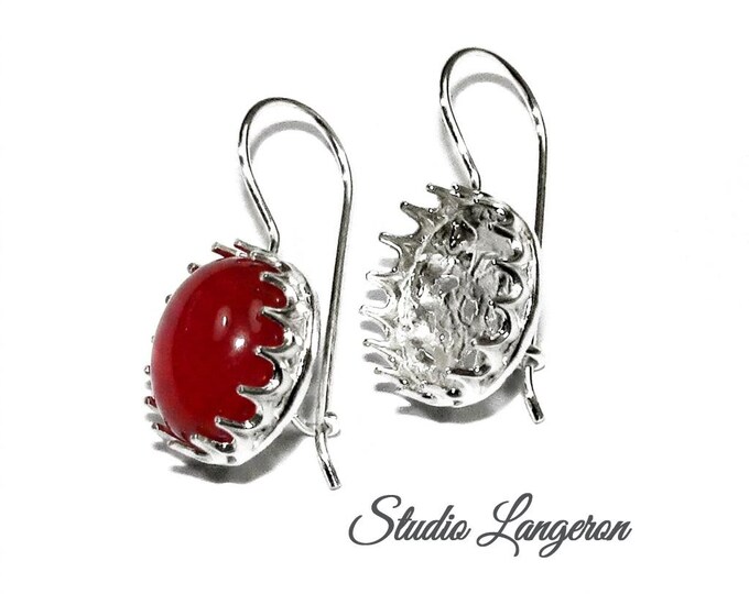 925 sterling silver blank earrings with bezel cup size 10 - 18mm, model 2277, Jewelry making, Setting, base earrings - 1 pair (2 pieсes)