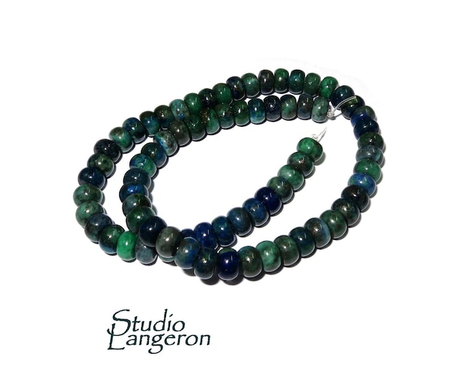 SALE!  Natural Chrysocolla Gemstone Round Beads 6mm 1 strand 27cm (10.5 inch) long, Natural Chrysocolla, Jewelry making - 1 strand