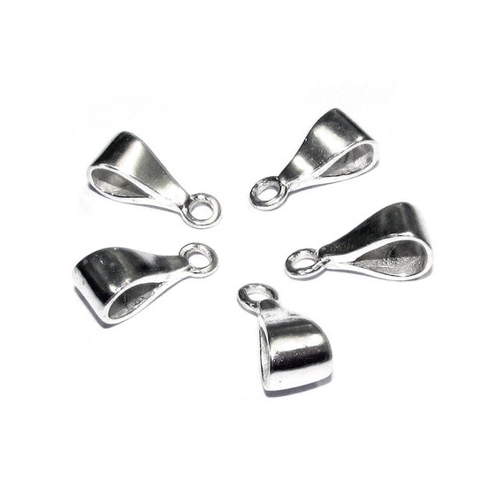 925 Sterling Silver Slide Pendant Bails 12.5x5.5 mm with Closed Ring, Bail  with ring, Jewelry making, Bail silver, Bail findings - 1 piece