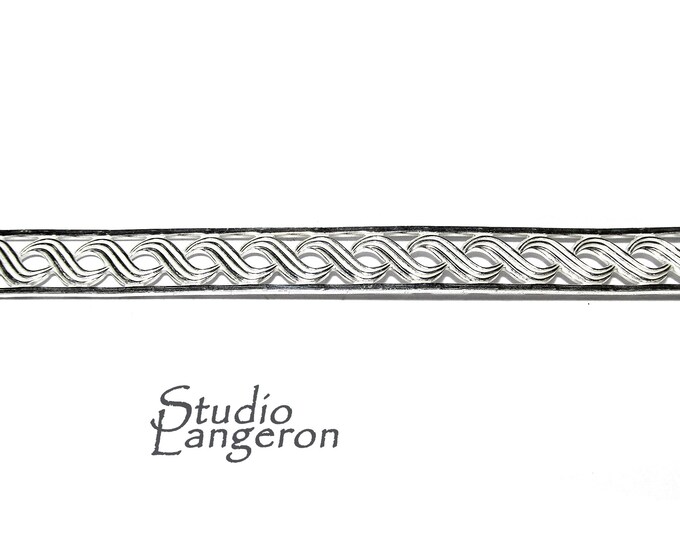 935 Argentium Silver Bezel wire, Gallery wire, Gallery ribbon, Gallery pattern, Argentium silver, Jewelry making, Wire - 4 inch (10 cm)