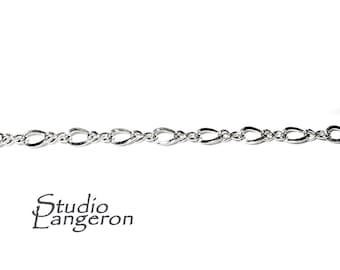 2.3 mm Sterling Silver Figure-Eight Chain, shiny chain, Jewelry making, sterling silver chain, Eight Chain, 925 silver - 1 Ft (30 cm)