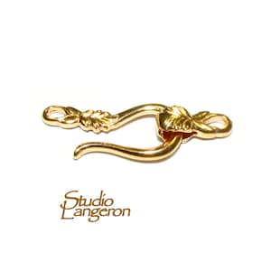 14K Yellow Gold filled Hook Eye Clasps Large, Gold Filled Hook Eye clasp, Jewelry making, 14K Gold Filled clasp, Gold Filled - 1 piece