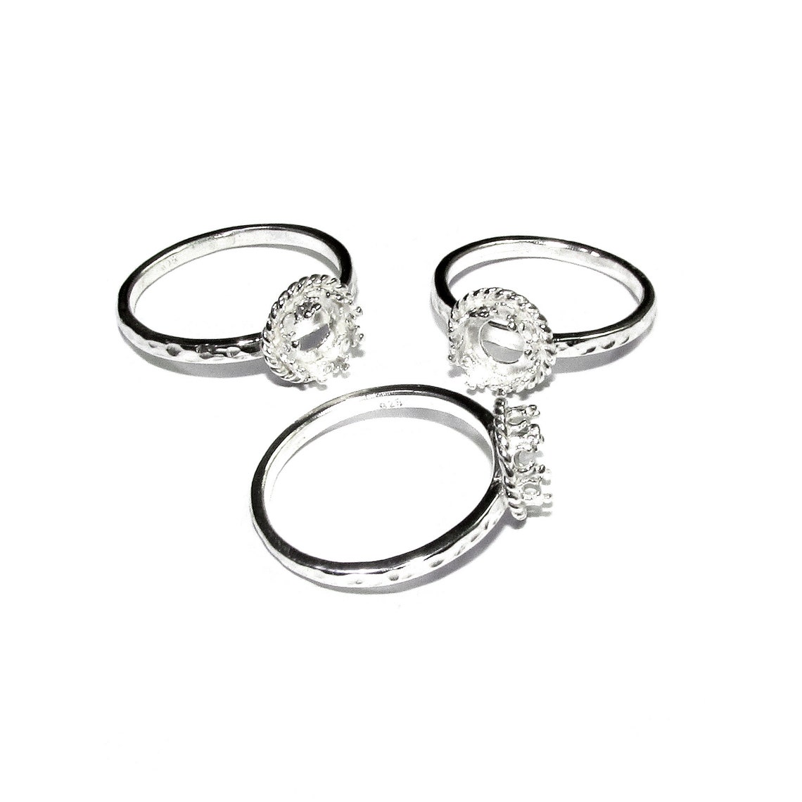 Bague Vierge Argent 925 Faite Main – Forme Ovale Avec Serti à Griffes (création Libre)