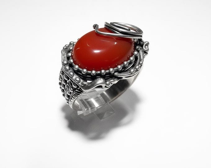 Statement Agate ring 925 sterling silver size 9 1/2, handmade ring, single copy, sterling silver, natural Agate, silver ring, Agate ring