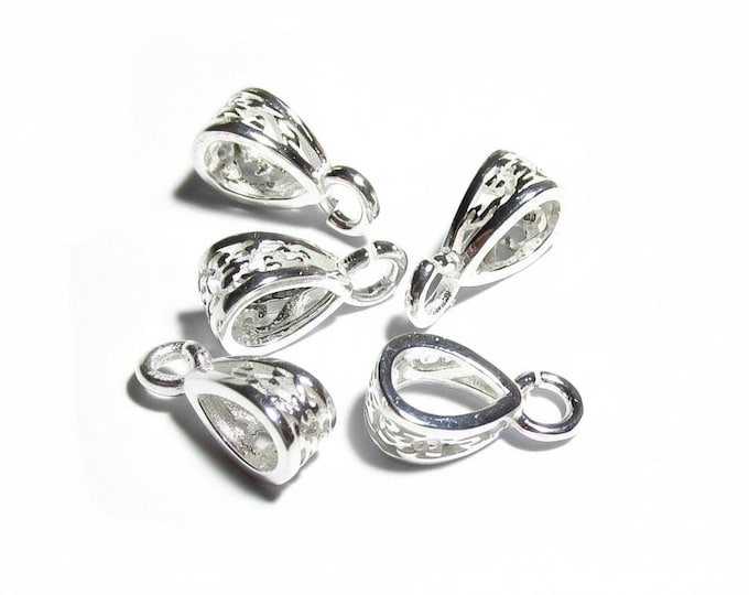 925 Sterling silver delicate filigree Pendant Bails with hook, Bail with hook, sterling silver Bail, Bail finding, Jewelry making - 1 piece