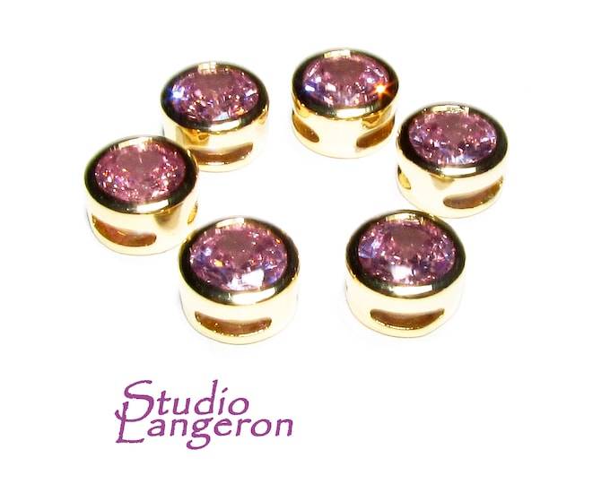 14K yellow gold filled decorative round beads with rose topaz size 6.2x3.8 mm, Jewelry making, Gold filled beads, rose topaz - 1 piece