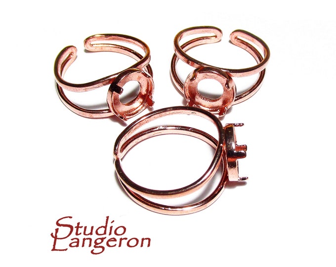 14K Rose gold filled open blank ring with bezel cup 8 mm, base ring, Rose Gold filled, bezel cup, ring gold filled, setting, ring - 1 piece